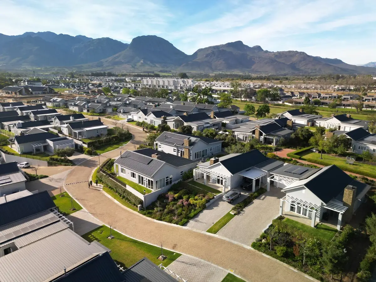 Aerial view of the estate and Lifestyle Centre