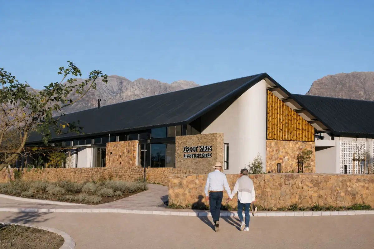 Residents walking up to the Lifestyle Centre